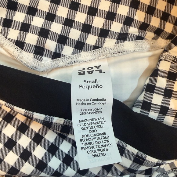 JoyLab- Women’s High Rise Piped 7/8 Leggings Black and White Gingham - Picture 8 of 8